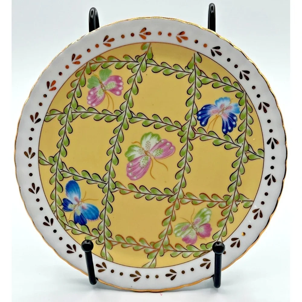 Baum Bros Formalities Butterflies 6 inch Salad Plate with Gold‎ Trim